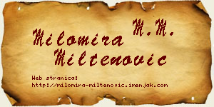 Milomira Miltenović vizit kartica